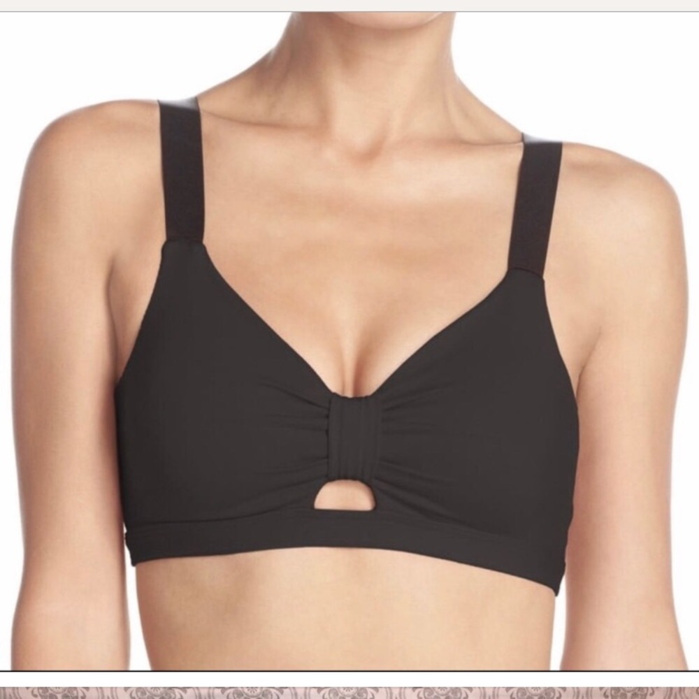 New Kate Spade Yoga Peek A Boo Sports Bra Black L